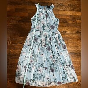 Floral Halter Midi Dress in Blue